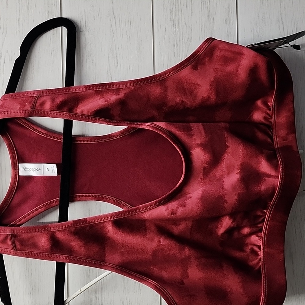 NWT Women's Red Tie Dye Sports Bra